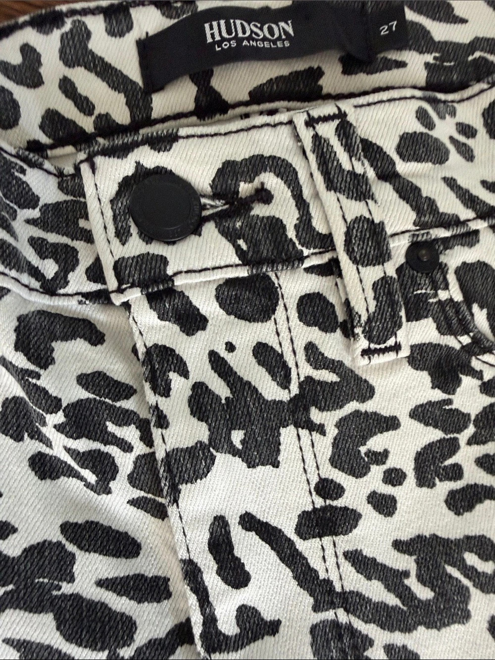 Hudson Barbara Super Skinny Animal Print Skinny Jeans Waist 27
